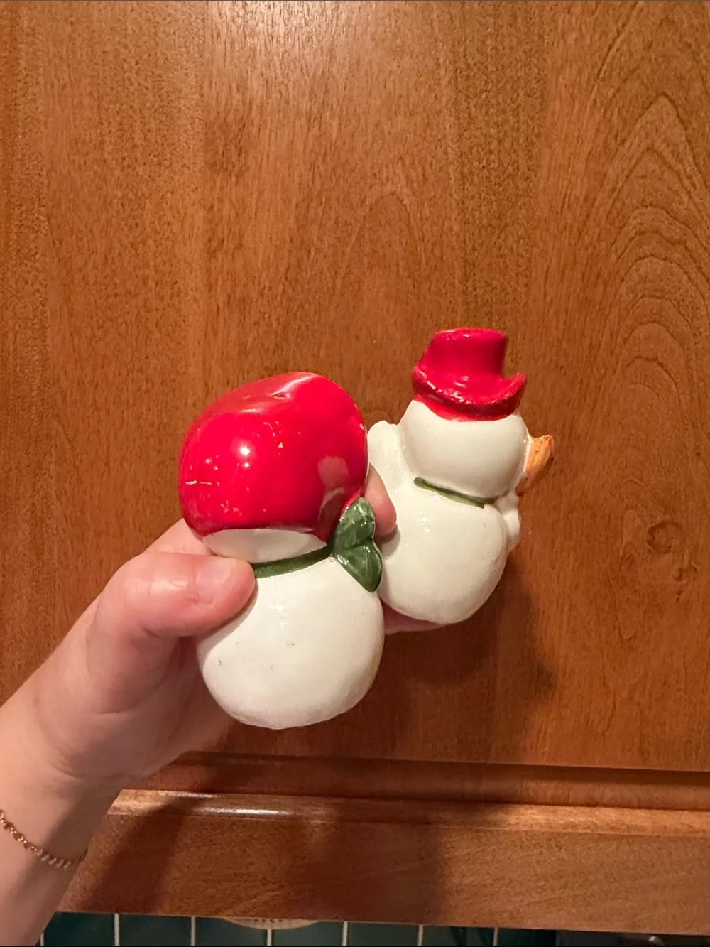 Vintage Japan Snowman Salt and Pepper Shakers Christmas Ceramic Shaker Set
